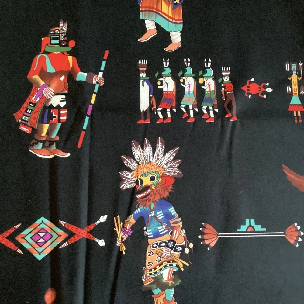 Nicole De Leon for Alexander Henry Fabric American Indian Native Design on Black - Picture 3 of 5